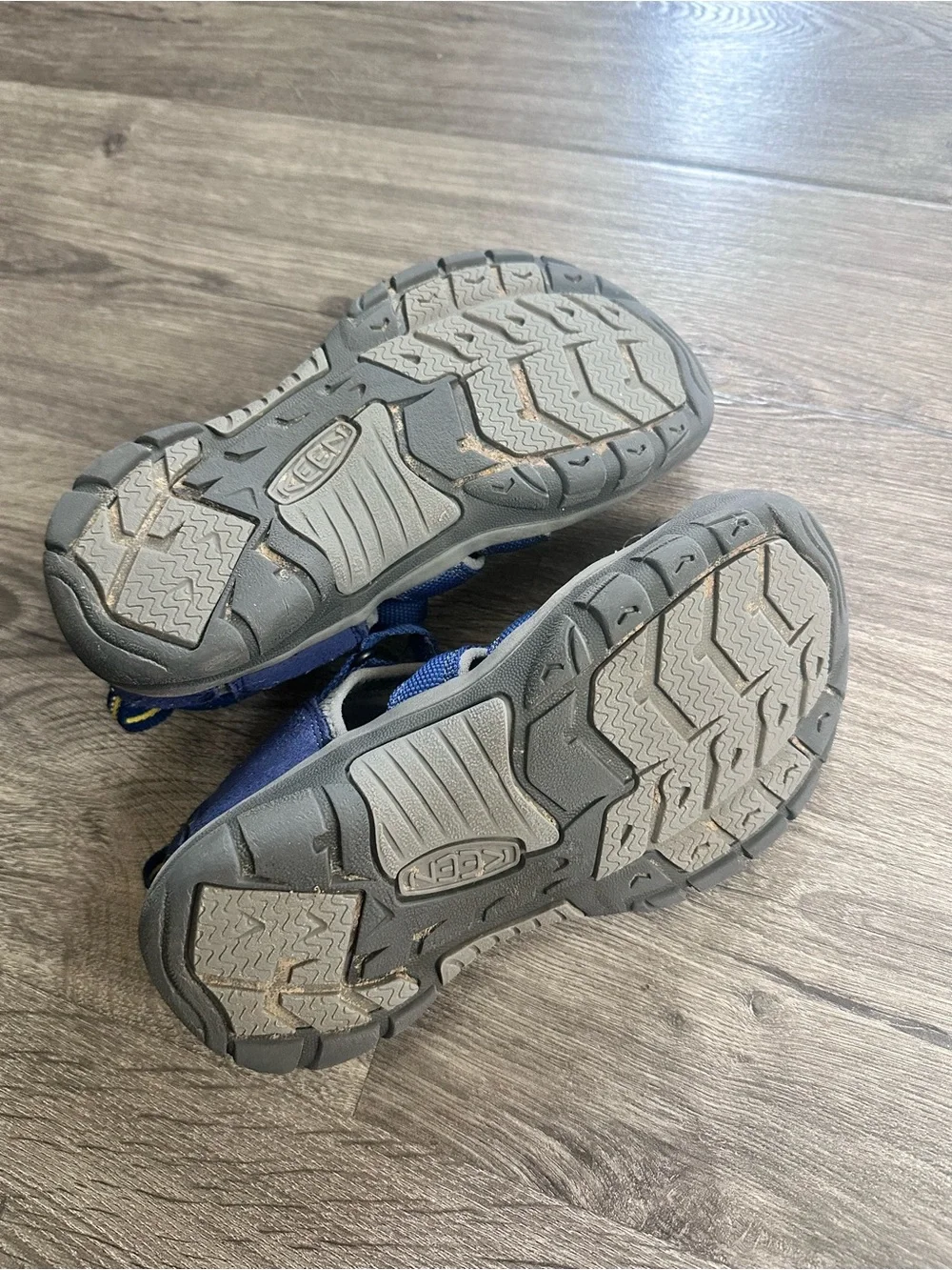 Keen Kids Blue Closed-Toe Sport Sandals with Yellow Accent